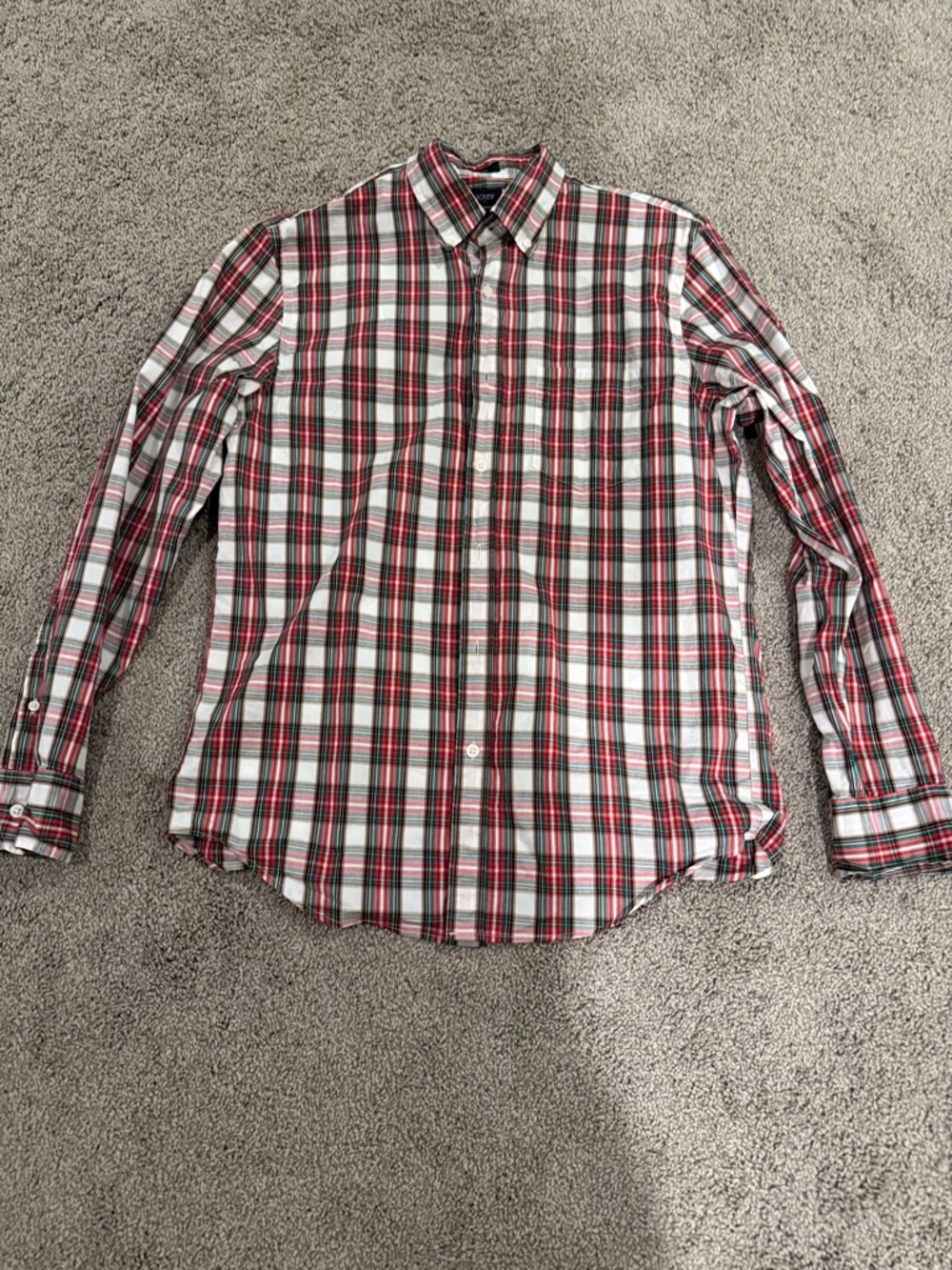 J. Crew Red, White & Black Plaid Button-Down Shirt